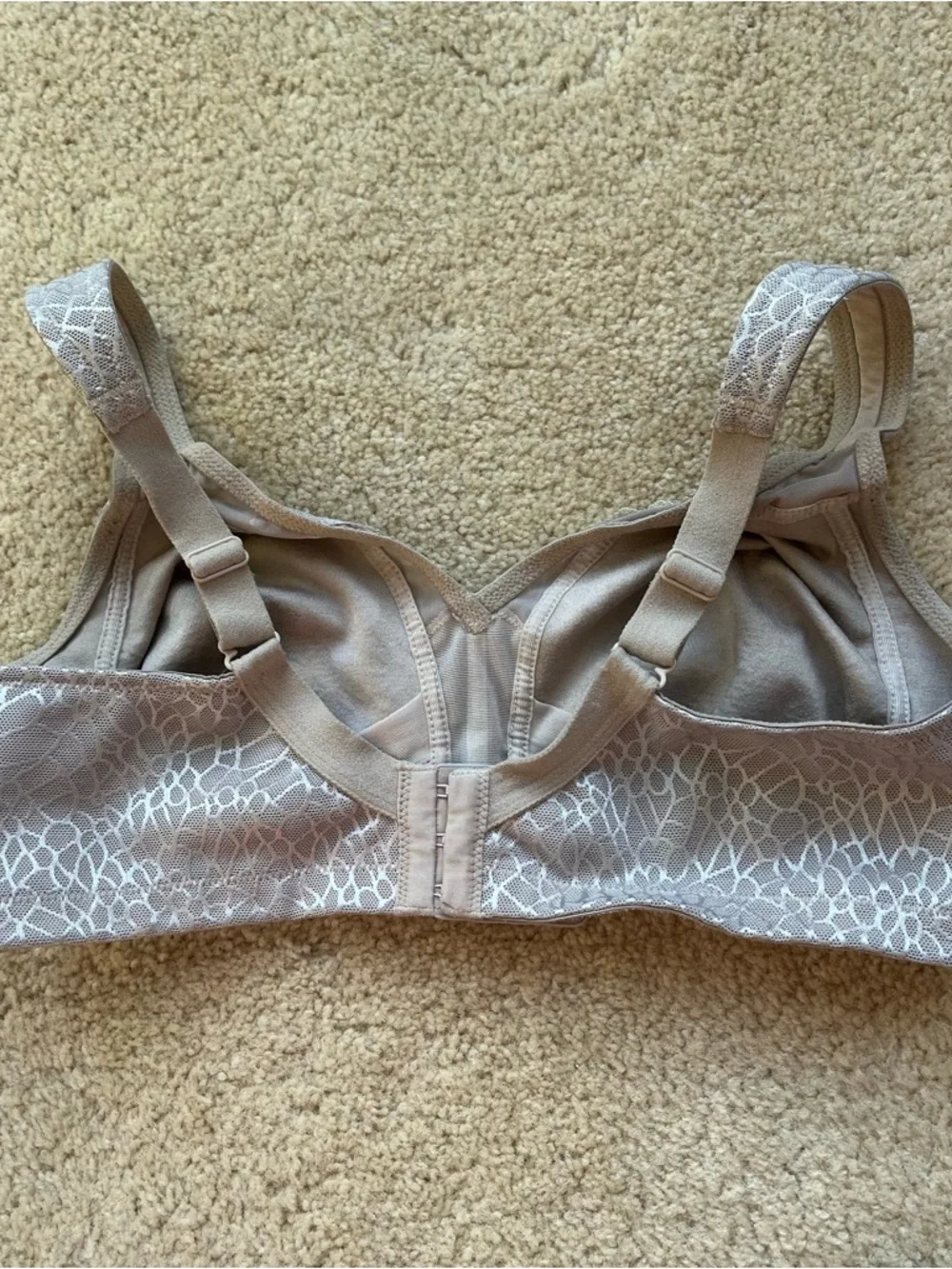 Lemorosy Beige Full Coverage Non Padded Wireless Minimizer Bra - Size 38D - EUC - Picture 3 of 6
